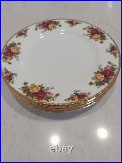 Royal Alber Old Country Roses Dinner Plates 10-3/8 England Set of 6