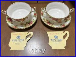 Royal Albert #125 Old Country Rose Cream Soup Cup Pair