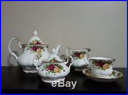 Royal Albert 1962 England Bone China Old Country Roses 7pc Tea Set 22K Gold Trim