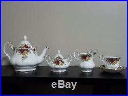 Royal Albert 1962 England Bone China Old Country Roses 7pc Tea Set 22K Gold Trim