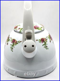 Royal Albert 1962 OLD COUNTRY ROSES Metal Whistler Tea pot Kettle and Lid