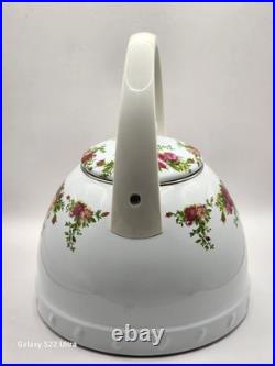 Royal Albert 1962 OLD COUNTRY ROSES Metal Whistler Tea pot Kettle and Lid
