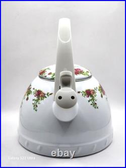 Royal Albert 1962 OLD COUNTRY ROSES Metal Whistler Tea pot Kettle and Lid