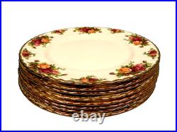 Royal Albert 1962 Old Country Roses 22k trim Dinner Plates 10.5 in. Lot 8 pcs