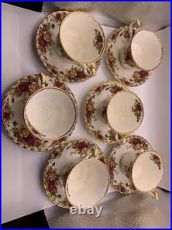 Royal Albert 1962 Old Country Roses Set Of 6 Tea Cups And Saucers