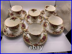 Royal Albert 1962 Old Country Roses Set Of 6 Tea Cups And Saucers