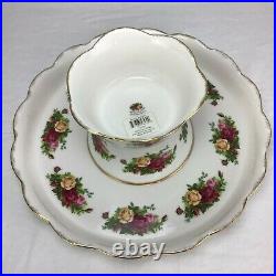 Royal Albert 2 in 1 Cake Stand/Chip & Dip Old Country Roses
