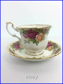 Royal Albert #31 Cup Saucer White Bone Chine Old Country Roses Old Rose