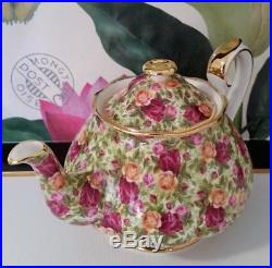 Royal Albert 6/8 Cup Teapot Old Country Roses Chintz C1999
