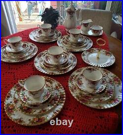 Royal Albert 6 Settings With Complete Coffee Set withfree handled cake plate