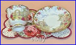 Royal Albert A Celebration Of The Old Country Roses Garden Tea Cup Saucer Plate
