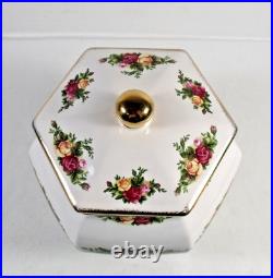 Royal Albert Bone China OLD COUNTRY ROSES Biscuit Barrel Jar withLid MINT