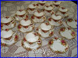Royal Albert Bone China Old Country Roses Coffee Cups and Saucers Set of 13
