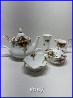 Royal Albert Bone China Old Country Roses Teapot, Small Vase, And More