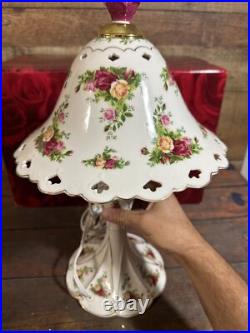 Royal Albert By Royal Doulton Rare Old Country Rose 16 Table Lamp In Box