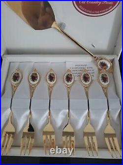 Royal Albert Cake Server And 6 Cake Forks Set