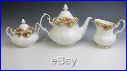 Royal Albert China OLD COUNTRY ROSES-RUBY CELEBRATION 3pc Tea Set EXCELLENT