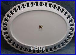 Royal Albert China Old Country Roses 14 Pierced Platter Oval Serving Tray NEW