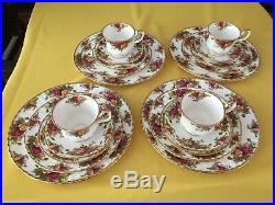 Royal Albert China Old Country Roses 4 five piece place settings, 20 pieces