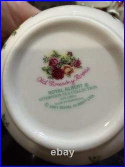 Royal Albert China Old Country Roses Afternoon Tea Collection Tea Pot + 4 Cu