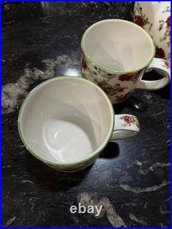 Royal Albert China Old Country Roses Afternoon Tea Collection Tea Pot + 4 Cu