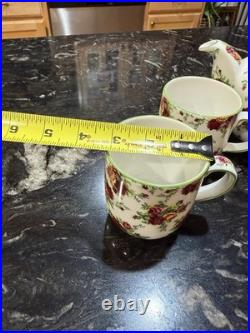 Royal Albert China Old Country Roses Afternoon Tea Collection Tea Pot + 4 Cu