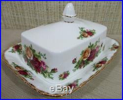 Royal Albert China Old Country Roses Covered Butter Dish & Rectangular Cover