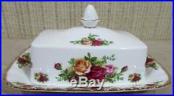 Royal Albert China Old Country Roses Covered Butter Dish & Rectangular Cover