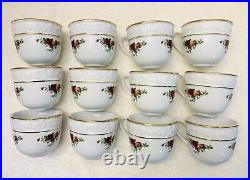 Royal Albert China Old Country Roses Sculpted Punch Bowl with 12 Cups Never Used