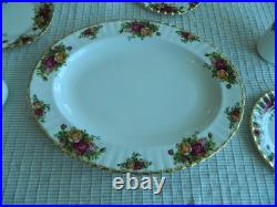 Royal Albert China Old Country Roses Set for (4) With a Serving Platter