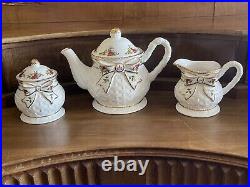 Royal Albert Christmas Old Country Rose Basket Weave 5 piece Tea Set
