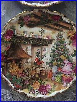 Royal Albert Christmas Plates Celebration Of Old Country Roses Garden 9 Plates