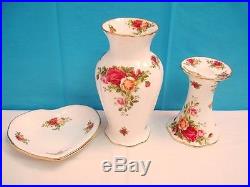 Royal Albert Collectible China Old Country Roses Vase Candle Holder Candy Dish
