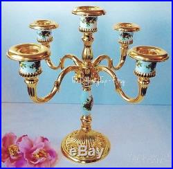 Royal Albert Doulton Old Country Roses 5 Light Candelabra Candlestick Gold