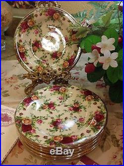 Royal Albert Doulton Old Country Roses 6 salad plates Classic CHINTZ New Tags