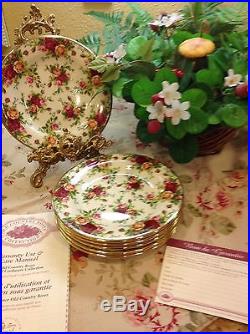 Royal Albert Doulton Old Country Roses 6 salad plates Classic CHINTZ New Tags
