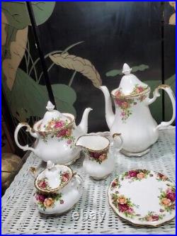 Royal Albert Doulton Old Country Roses 8 Piece Tea Set 2 Pots Sugar Creamer+