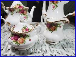 Royal Albert Doulton Old Country Roses 8 Piece Tea Set 2 Pots Sugar Creamer+