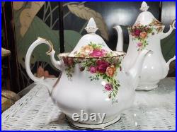 Royal Albert Doulton Old Country Roses 8 Piece Tea Set 2 Pots Sugar Creamer+