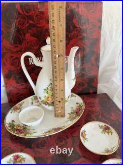 Royal Albert Doulton Old Country Roses Bone China 8 Pieces Oil Dipping Set Royal Albert Doulton Old Country Roses Bone China 8 Pieces Oil Dipping Set