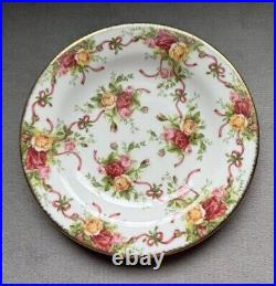 Royal Albert Doulton Old Country roses Xmas Ruby celebration 6 Salad Plates