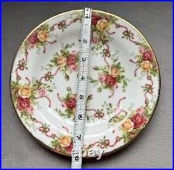 Royal Albert Doulton Old Country roses Xmas Ruby celebration 6 Salad Plates