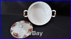 Royal Albert England Bone China Old Country Roses Round Covered Vegetable Bowl