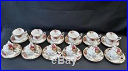 Royal Albert England Bone China Old Country Roses Set of 12 Cups & Saucers