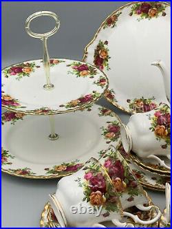 Royal Albert England Old Country Roses 23 piece Tea Set with Large Teapot Royal Albert England Old Country Roses 23 piece Tea Set with Large Teapot