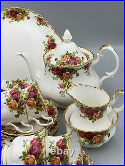 Royal Albert England Old Country Roses 23 piece Tea Set with Large Teapot Royal Albert England Old Country Roses 23 piece Tea Set with Large Teapot