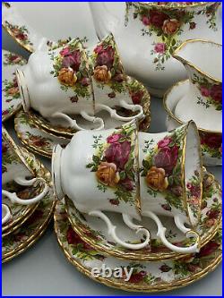 Royal Albert England Old Country Roses 23 piece Tea Set with Large Teapot Royal Albert England Old Country Roses 23 piece Tea Set with Large Teapot