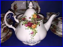 Royal Albert England Old Country Roses Bone China 26 Piece Tea Set Service for 6
