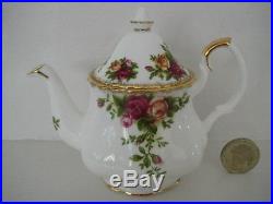 Royal Albert England Old Country Roses Miniature Teapot Tea Set For One On Tray