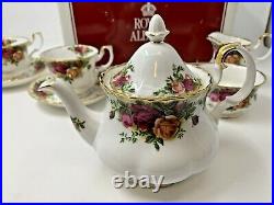 Royal Albert Fine Bone China OLD COUNTRY ROSES Teapot Creamer Sugar Cups Saucers